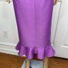 GMI Polyester Skirt Suit Top 16 Purple Ruffle Shawl Collar 3PC Bell Sleeves