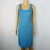 10-1227.jpg St John Santana Knit Metallic Dress Size 2 Turquoise Shimmer Luxury Sleeveless