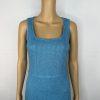 10-1231.jpg St John Santana Knit Metallic Dress Size 2 Turquoise Shimmer Luxury Sleeveless