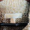 Mickael Kors Sweater L Tan Chunky Knit Poncho Mock Neck Full Zip Toggle Cape