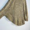 Mickael Kors Sweater L Tan Chunky Knit Poncho Mock Neck Full Zip Toggle Cape