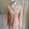 LARRY LEVINE Women 2PC Light Orange Polyester Lined Skirt Suit Size 14P
