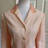 LARRY LEVINE Women 2PC Light Orange Polyester Lined Skirt Suit Size 14P