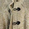 Mickael Kors Sweater L Tan Chunky Knit Poncho Mock Neck Full Zip Toggle Cape
