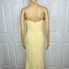 De Laru Dress Gown Prom Polyester 7/8 Vintage Y2K Yellow Beaded Spaghetti Strap