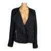SAKS FIFTH AVENUE Black Tweed Open Front Zip Pockets Blazer Size XL