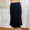 Larry Levine Polyester Rayon  Skirt Suit Size 6 Black Striped Lined Belted 2PC