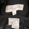Larry Levine Polyester Rayon  Skirt Suit Size 6 Black Striped Lined Belted 2PC