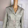 JONES NEW YORK 2PC Olive Green Floral Polyester Lined Flare Skirt Suit Size 10