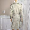JONES NEW YORK 2PC Olive Green Floral Polyester Lined Flare Skirt Suit Size 10