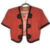 Double D Vtg Ranch Studded Bolero Size M Coral Open Crop Vest Short Sleeve