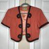 Double D Vtg Ranch Studded Bolero Size M Coral Open Crop Vest Short Sleeve