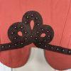 Double D Vtg Ranch Studded Bolero Size M Coral Open Crop Vest Short Sleeve