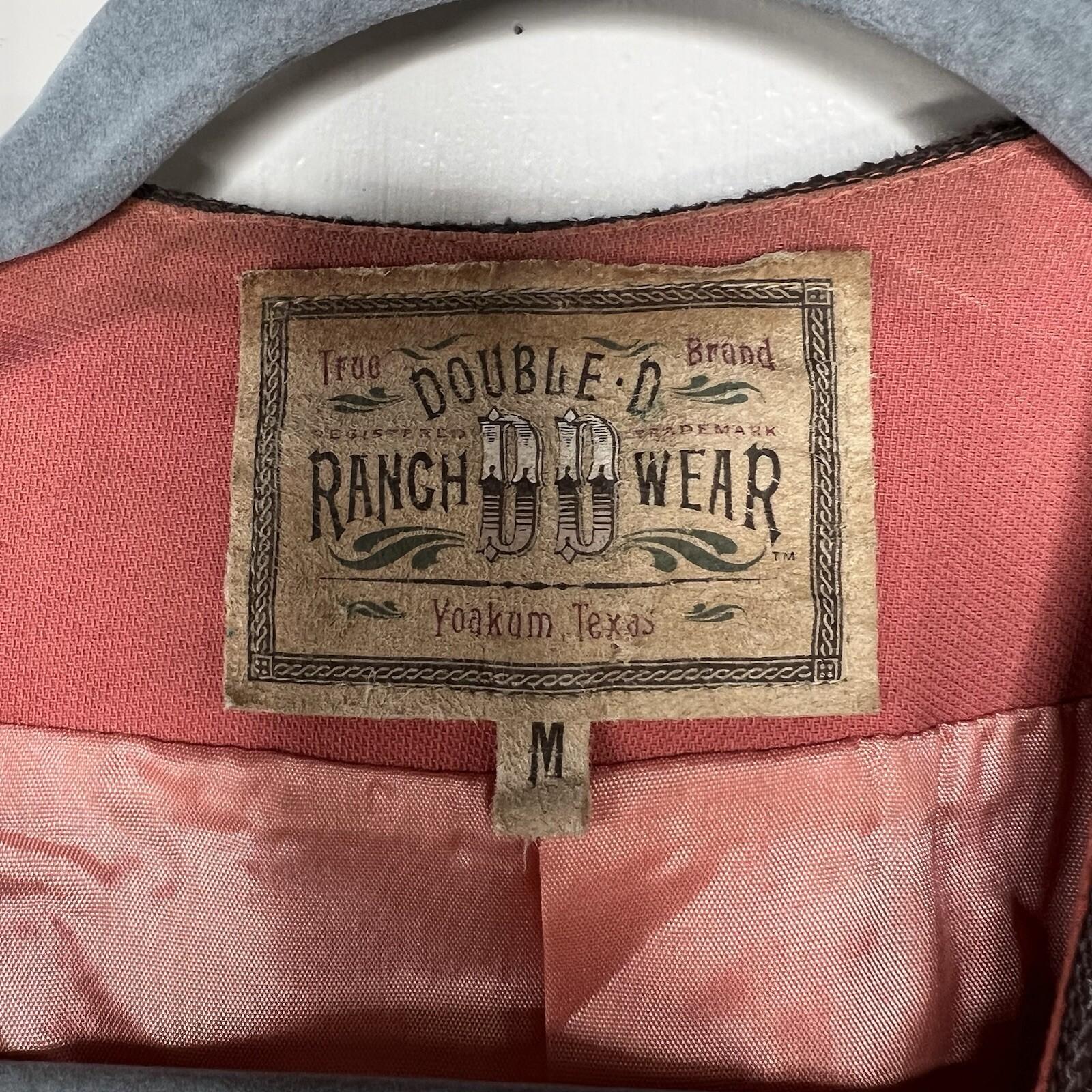 Double D Vtg Ranch Studded Bolero Size M Coral Open Crop Vest Short Sleeve