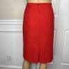 10-1321.jpg EMILY Polyester Skirt Suit Size 10 Red Short Sleeves Pockets Square collar 2PC
