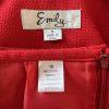 10-1325.jpg EMILY Polyester Skirt Suit Size 10 Red Short Sleeves Pockets Square collar 2PC