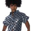 Akira Women Distressed Sequin Button Down Crop Jacket Size S Blue Silver Y2K
