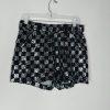 AKIRA Distressed Sequin Shorts Size XL Checker High Waist Boxy Silhouette Y2K