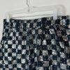 AKIRA Distressed Sequin Shorts Size XL Checker High Waist Boxy Silhouette Y2K