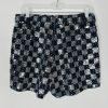 AKIRA Distressed Sequin Shorts Size XL Checker High Waist Boxy Silhouette Y2K