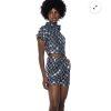 AKIRA Distressed Sequin Shorts Size XL Checker High Waist Boxy Silhouette Y2K