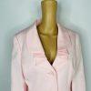 Le Suit 2PC Polyester Ruffle Shawl Collar Skirt Suit Size 14 Pink Timeless