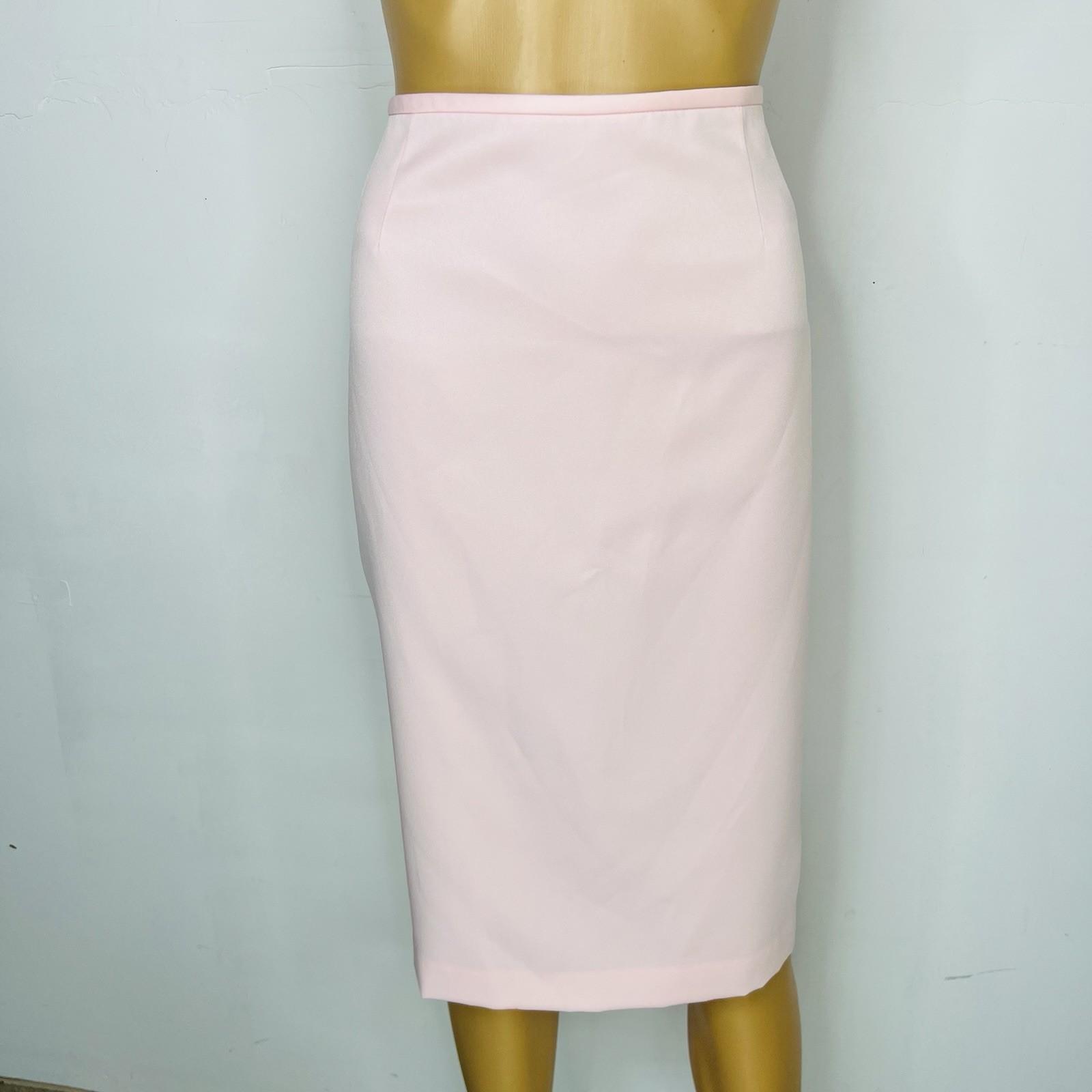 Le Suit 2PC Polyester Ruffle Shawl Collar Skirt Suit Size 14 Pink Timeless