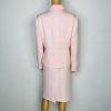 Le Suit 2PC Polyester Ruffle Shawl Collar Skirt Suit Size 14 Pink Timeless