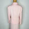 Le Suit 2PC Polyester Ruffle Shawl Collar Skirt Suit Size 14 Pink Timeless