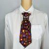 Elegant Handcrafted Necktie Necklace with a Detachable Brooch Effortlessly Chic