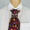 Elegant Handcrafted Necktie Necklace with a Detachable Brooch Effortlessly Chic