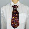 Elegant Handcrafted Necktie Necklace with a Detachable Brooch Effortlessly Chic