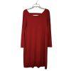 Eileen Fisher Jersey Dress Size S Red Long Sleeve Stretch Scoop Neck Lounge New