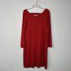 Eileen Fisher Jersey Dress Size S Red Long Sleeve Stretch Scoop Neck Lounge New