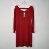 Eileen Fisher Jersey Dress Size S Red Long Sleeve Stretch Scoop Neck Lounge New