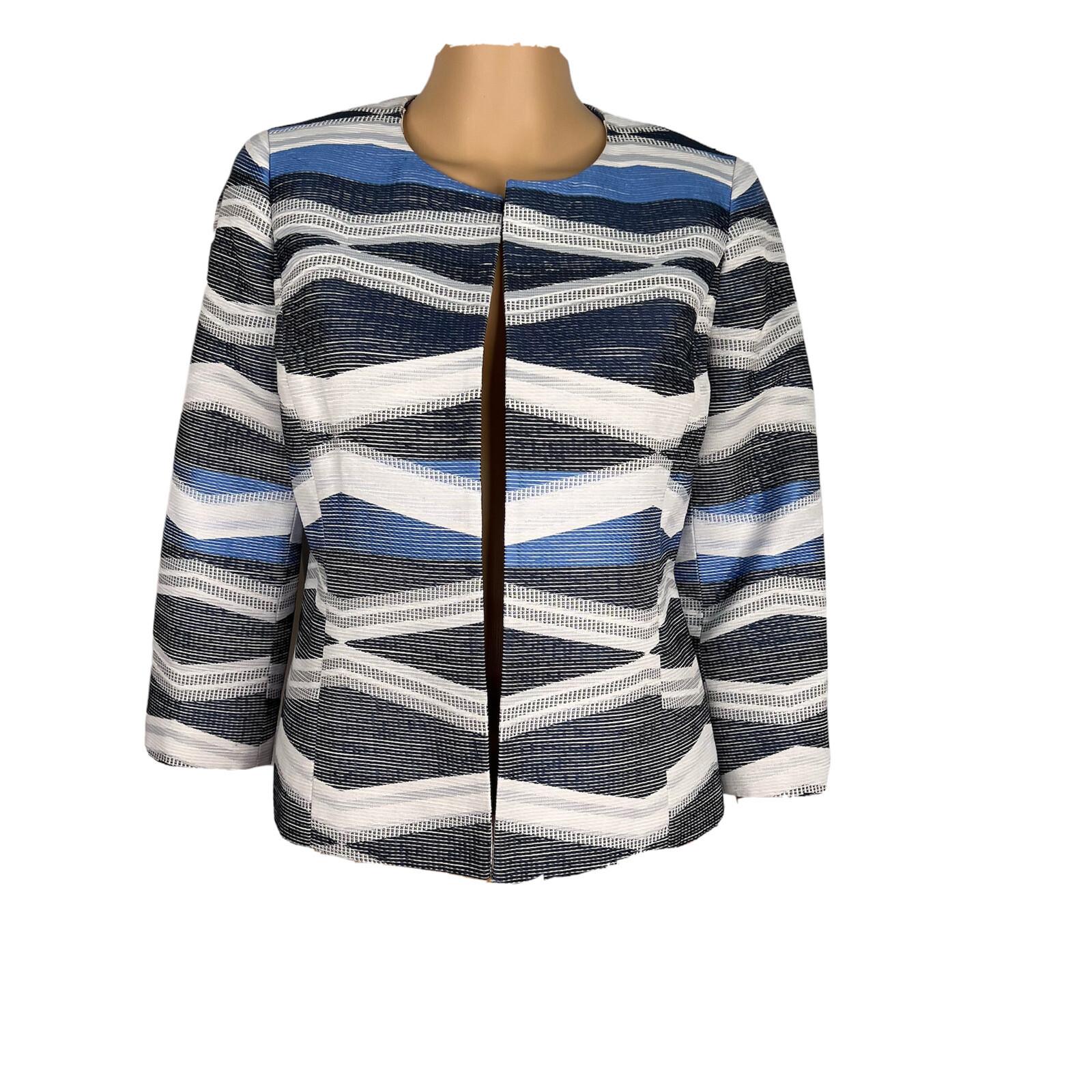 KASPER Women Multicolor Polyester Viscose Cotton Lined Open Front Blazer Size 4P