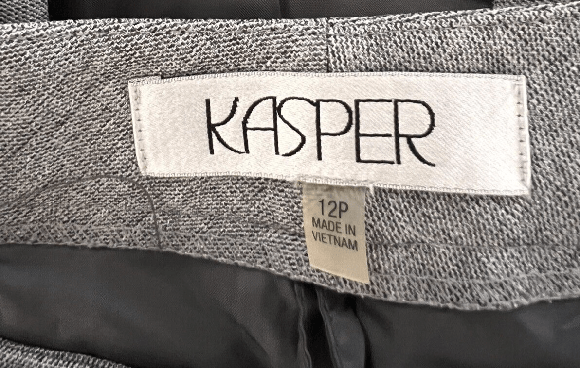 KASPER Women 1PC Light Gray Polyester Elastane Lined Career Dress Pant Size 12P