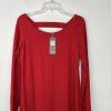 Eileen Fisher Jersey Dress Size S Red Long Sleeve Stretch Scoop Neck Lounge New