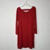 Eileen Fisher Jersey Dress Size S Red Long Sleeve Stretch Scoop Neck Lounge New