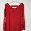 Eileen Fisher Jersey Dress Size S Red Long Sleeve Stretch Scoop Neck Lounge New
