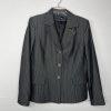 Evan Picone Polyester Rayon Stretch Skirt Suit 12 Charcoal Striped Business 2PC