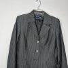 Evan Picone Polyester Rayon Stretch Skirt Suit 12 Charcoal Striped Business 2PC