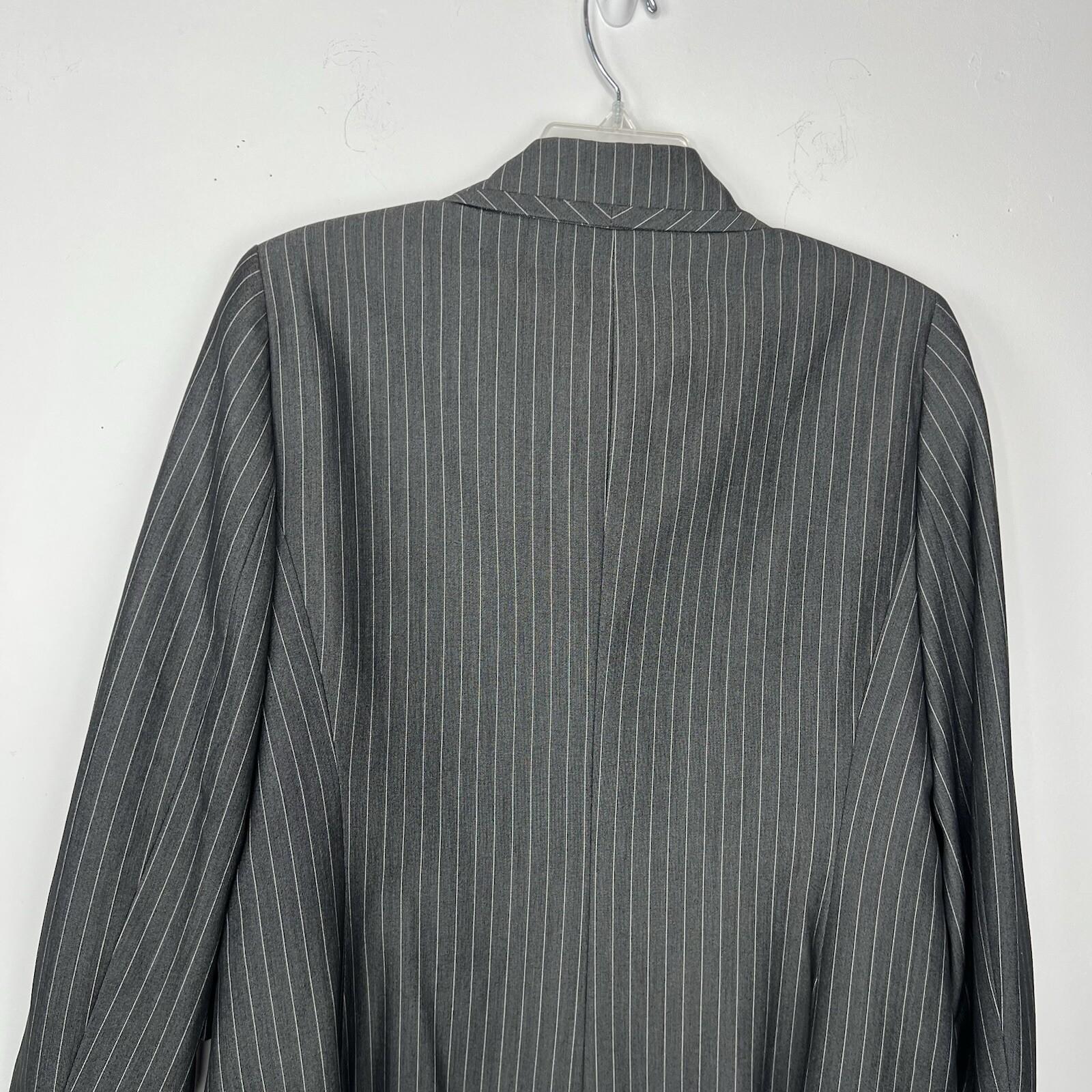 Evan Picone Polyester Rayon Stretch Skirt Suit 12 Charcoal Striped Business 2PC