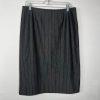 Evan Picone Polyester Rayon Stretch Skirt Suit 12 Charcoal Striped Business 2PC