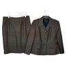 EVAN PICONE Polyester Metallic Skirt Suit Size 16 Beige Brown Lined Cocktail 2PC