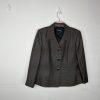 EVAN PICONE Polyester Metallic Skirt Suit Size 16 Beige Brown Lined Cocktail 2PC