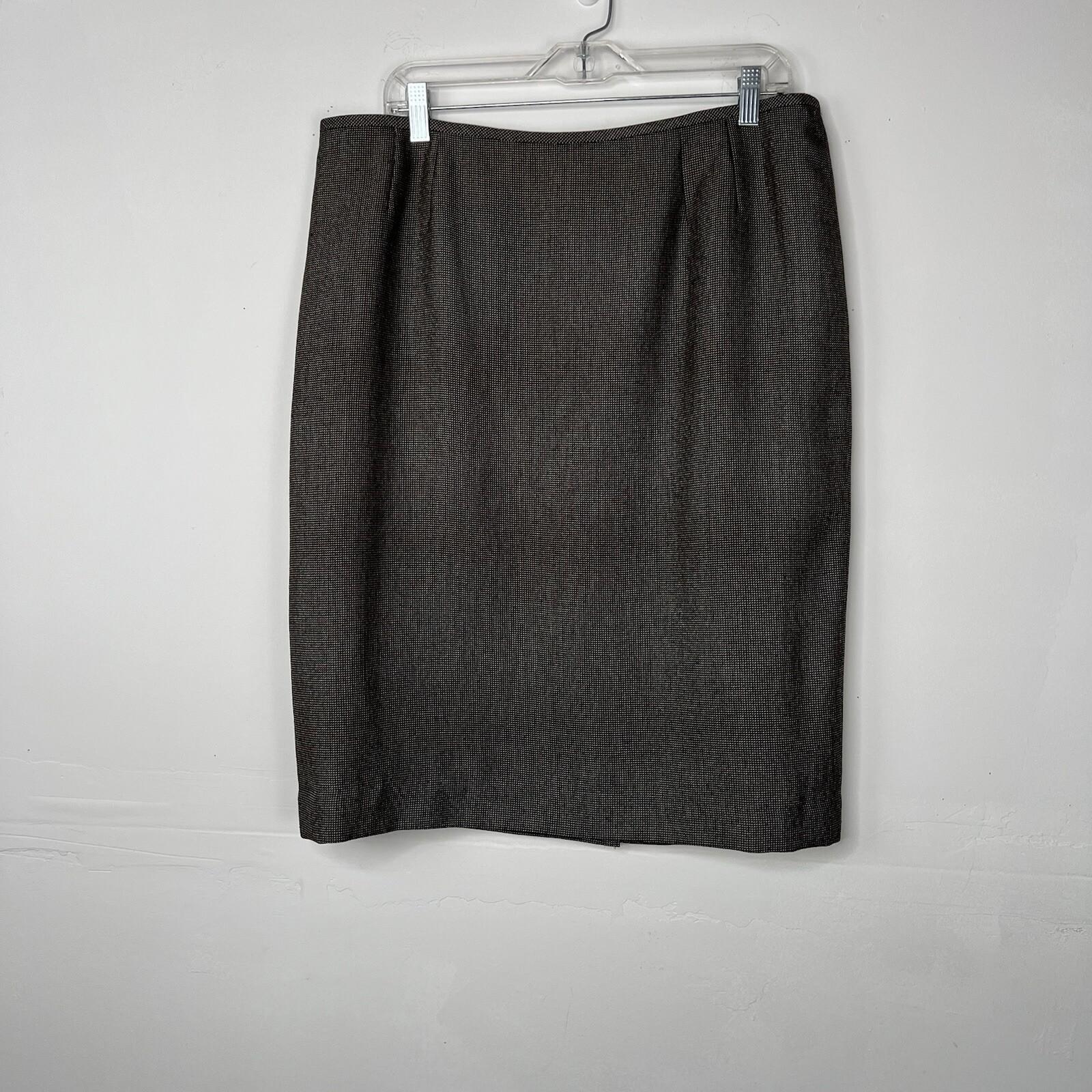 EVAN PICONE Polyester Metallic Skirt Suit Size 16 Beige Brown Lined Cocktail 2PC