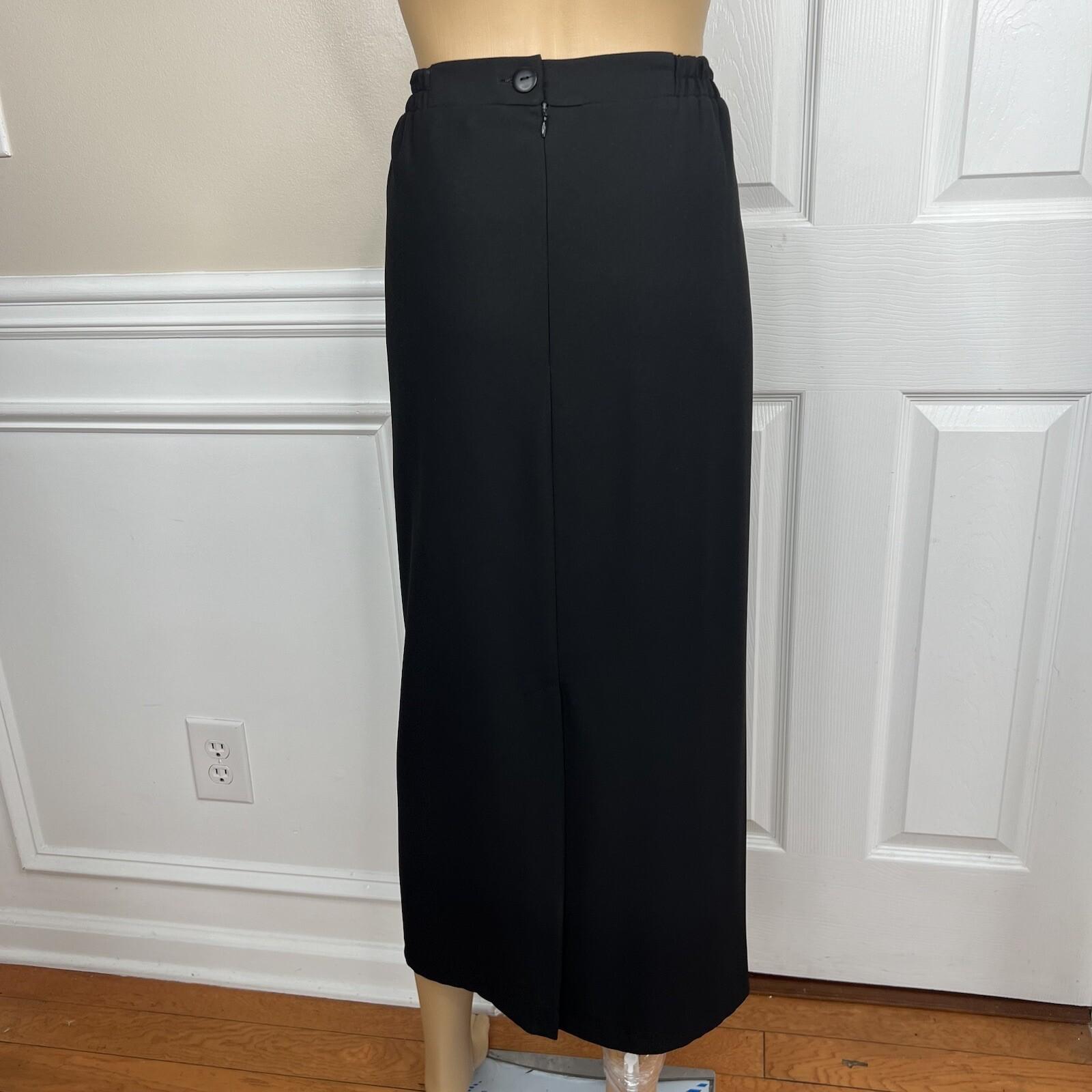 Moshita Couture Polyester Skirt Suit 14 Black White Beaded Lined Cocktail 2PC