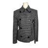 Lauren Ralph Lauren Pure Wool Pea Coat Double Breasted 6P Gray Black Houndstooth