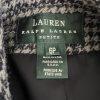 Lauren Ralph Lauren Pure Wool Pea Coat Double Breasted 6P Gray Black Houndstooth